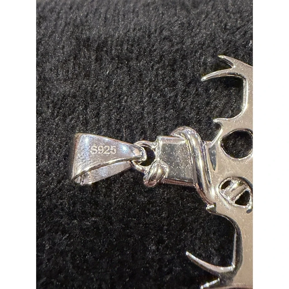 925 Sterling Silver Cross Hook Antler Pendant Christian Hunting Jewelry‎